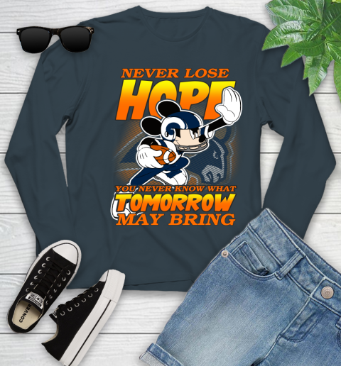 Los Angeles Rams NFL Football Mickey Disney Never Lose Hope Youth Long Sleeve 9