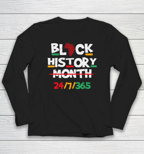 Black Heritage Black History Month 24 7 Proud Long Sleeve T-Shirt