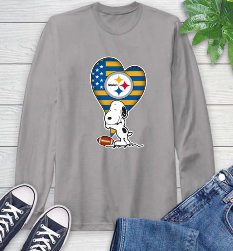 Pittsburgh Steelers NFL Football The Peanuts Movie Adorable Snoopy Long Sleeve T-Shirt 6
