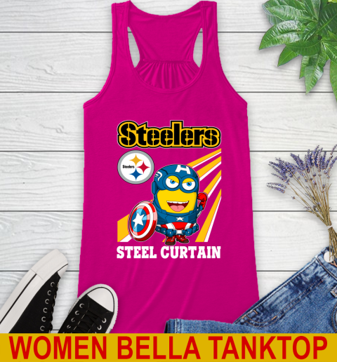 NFL Football Pittsburgh Steelers Captain America Marvel Avengers Minion Shirt Racerback Tank 6