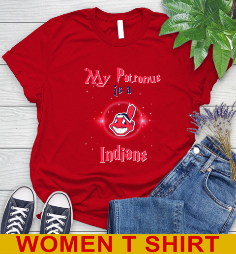MLB Baseball Harry Potter My Patronus Is A Cleveland Indians Women's T-Shirt 11