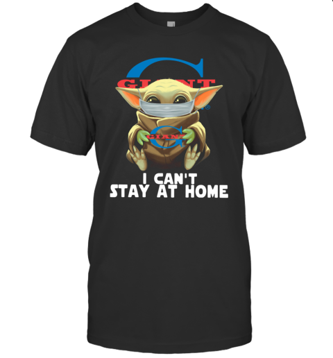 Baby Yoda Face Mask Old Giant Food Can't Stay At Home T-Shirt