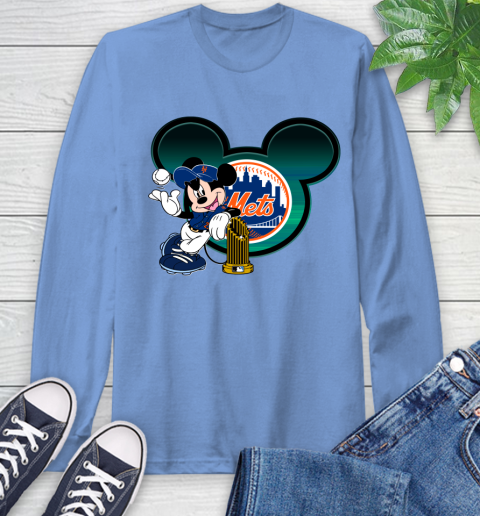 MLB New York Mets The Commissioner's Trophy Mickey Mouse Disney Long Sleeve T-Shirt 11