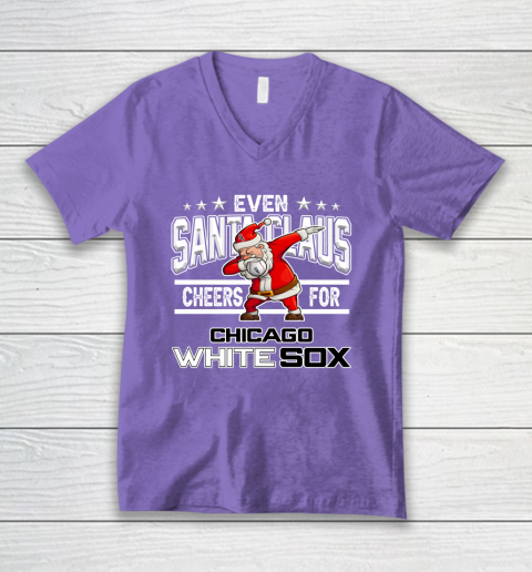Chicago White Sox Even Santa Claus Cheers For Christmas MLB V-Neck T-Shirt 8
