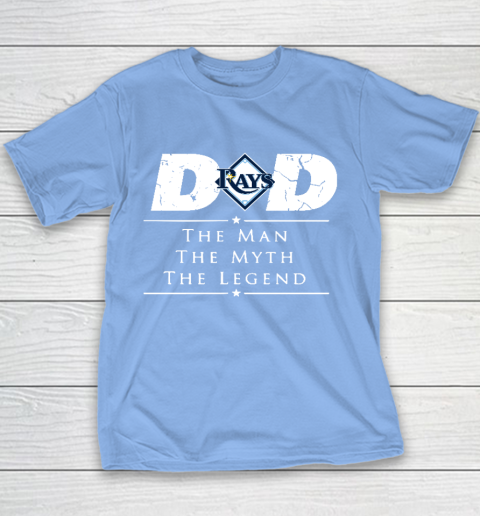 Tampa Bay Rays MLB Baseball Dad The Man The Myth The Legend Youth T-Shirt 8