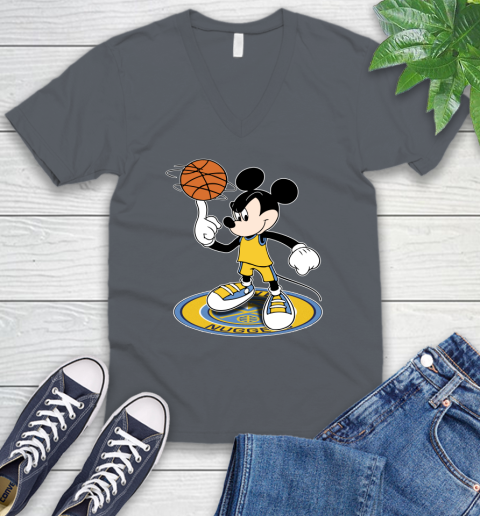 NBA Basketball Denver Nuggets Cheerful Mickey Disney Shirt V-Neck T-Shirt 5