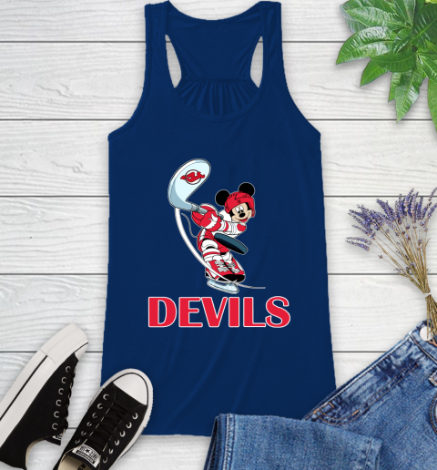 NHL Hockey New Jersey Devils Cheerful Mickey Mouse Shirt Racerback Tank 9 NHL Hockey New Jersey Devils Cheerful Mickey Mouse Shirt Racerback Tank - Image 9