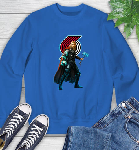 NBA Thor Avengers Endgame Basketball Portland Trail Blazers Sweatshirt 8