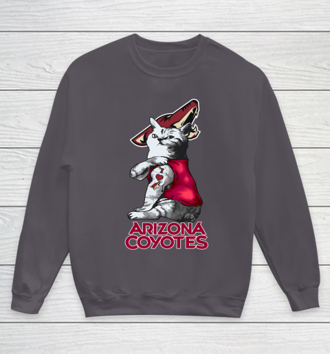NHL My Cat Loves Arizona Coyotes Hockey Youth Sweatshirt 5