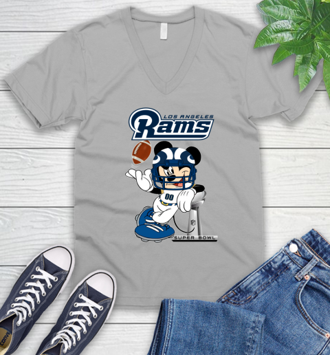 NFL Los Angeles Rams Mickey Mouse Disney Super Bowl Football T Shirt V-Neck T-Shirt 14