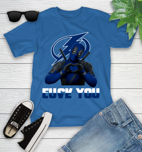 NHL Tampa Bay Lightning Deadpool Love You Fuck You Hockey Sports Youth T-Shirt 12
