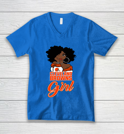 Cleveland Browns Girl NFL V-Neck T-Shirt 6