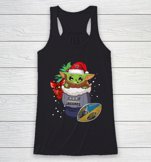 Jacksonville Jaguars Christmas Baby Yoda Star Wars Funny Happy NFL Racerback Tank