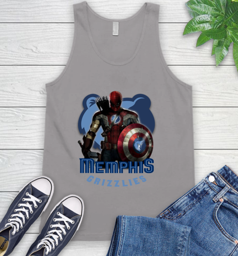Memphis Grizzlies NBA Basketball Captain America Thor Spider Man Hawkeye Avengers Tank Top 4