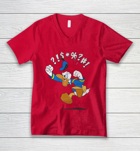 Disney Mickey And Friends Donald Angry Jump V-Neck T-Shirt 6