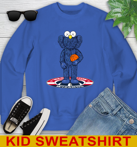 NBA Basketball Washington Wizards Kaws Bff Blue Figure Shirt Youth Sweatshirt 7