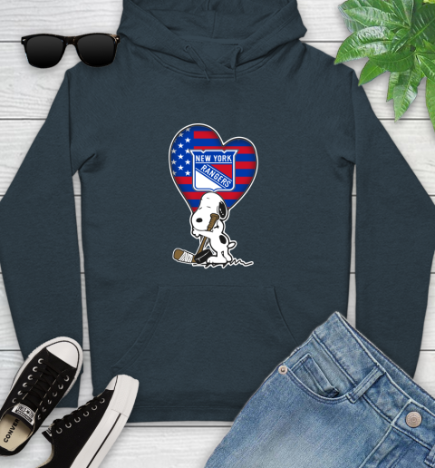 New York Rangers NHL Hockey The Peanuts Movie Adorable Snoopy Youth Hoodie 8