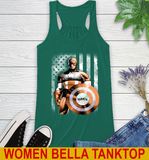 San Francisco Giants MLB Baseball Captain America Marvel Avengers American Flag Shirt Racerback Tank 5
