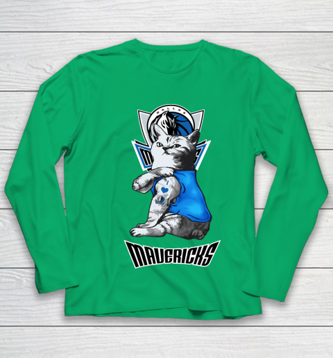 NBA Basketball My Cat Loves Dallas Mavericks Youth Long Sleeve 4