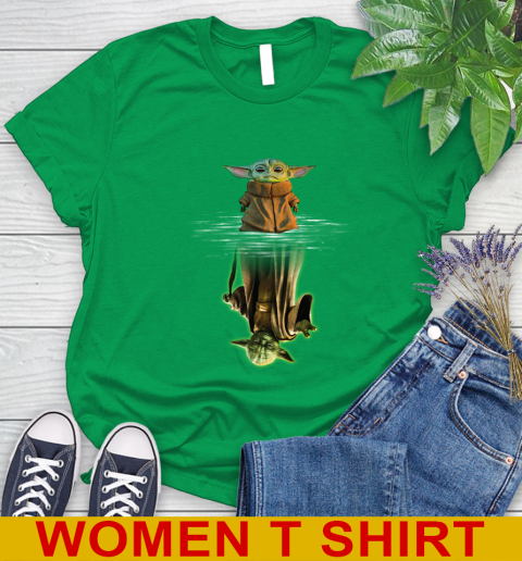 Mandalorian Baby Yoda star wars water reflection Women's T-Shirt 7
