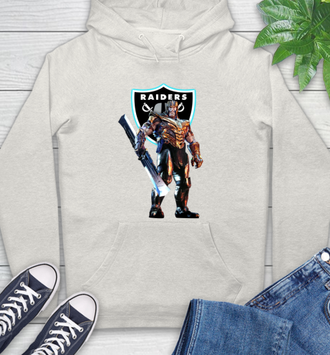 NFL Thanos Gauntlet Avengers Endgame Football Oakland Raiders Hoodie 12