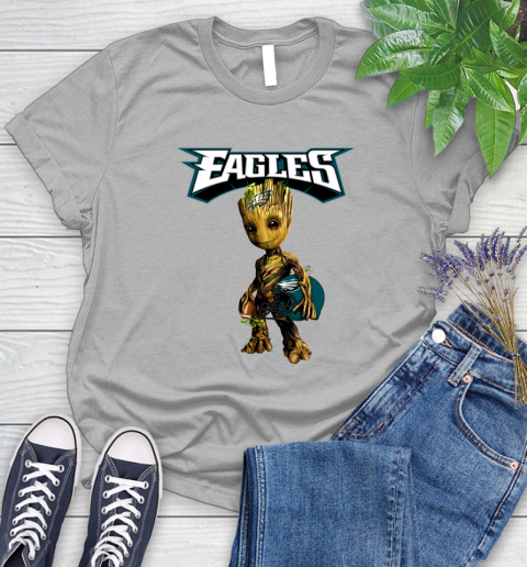 Philadelphia Eagles NFL Football Groot Marvel Guardians Of The Galaxy Women's T-Shirt 5
