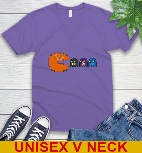 Chicago Bears NFL Football Pac Man Champion V-Neck T-Shirt 9