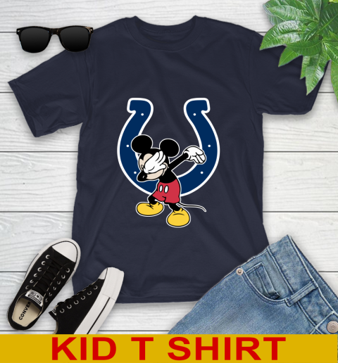 Indianapolis Colts NFL Football Dabbing Mickey Disney Sports Youth T-Shirt 3