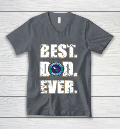 NBA Charlotte Hornets Basketball Best Dad Ever Family Shirt V-Neck T-Shirt 4