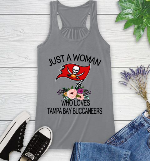 NFL Just A Woman Who Loves Tampa Bay Buccaneers Football Sports Racerback Tank 3