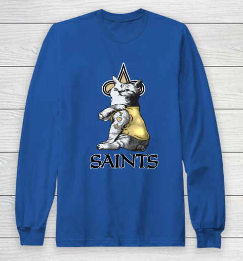 NFL Football My Cat Loves New Orleans Saints Long Sleeve T-Shirt 6
