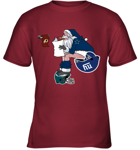 Santa Claus Dallas Cowboys Shit On Other Teams Christmas Youth T-Shirt