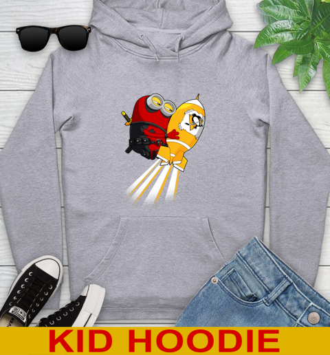 NHL Hockey Pittsburgh Penguins Deadpool Minion Marvel Shirt Youth Hoodie 6