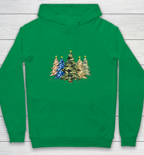 Camo Print Christmas Trees with Camouflage Print Xmas Youth Hoodie 4