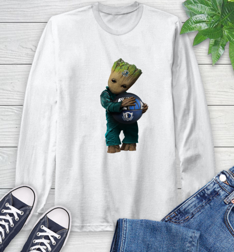 NBA Groot Guardians Of The Galaxy Basketball Sports Dallas Mavericks Long Sleeve T-Shirt