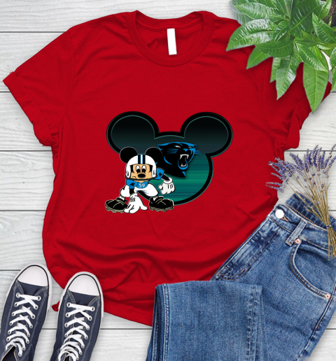 NFL Carolina Panthers Mickey Mouse Disney Football T Shirt Women's T-Shirt 9