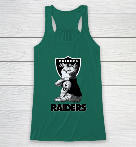 NFL Football My Cat Loves Oakland Raiders Racerback Tank - Image 6