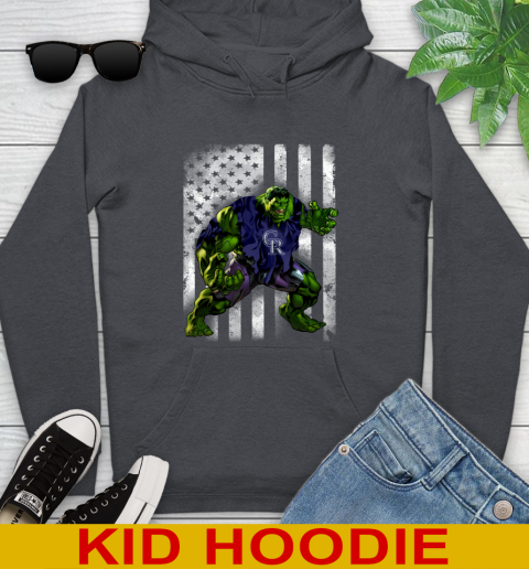 Colorado Rockies Hulk Marvel Avengers MLB Baseball American Flag Youth Hoodie 9