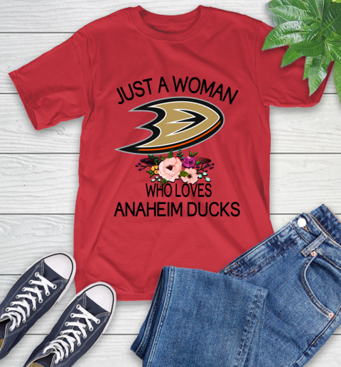 NHL Just A Woman Who Loves Anaheim Ducks Hockey Sports T-Shirt 10