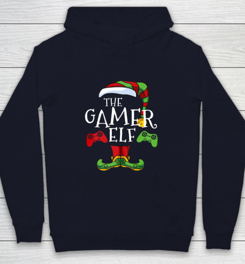 Gamer Elf Family Matching Christmas Funny Gaming Pajama Youth Hoodie 2