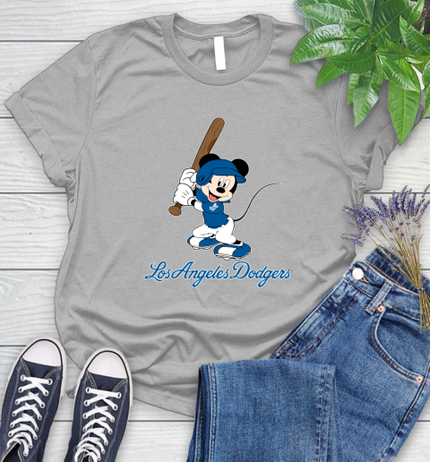 MLB Baseball Los Angeles Dodgers Cheerful Mickey Mouse Shirt Women's T-Shirt 5