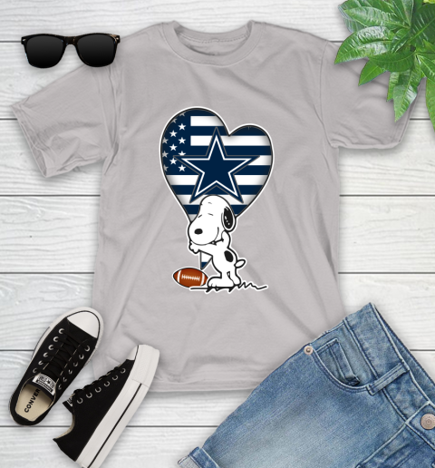 Dallas Cowboys NFL Football The Peanuts Movie Adorable Snoopy Youth T-Shirt 12