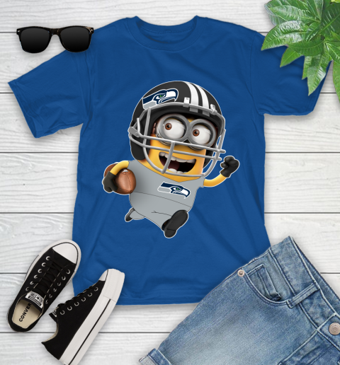 NFL Seattle Seahawks Minions Disney Football Sports Youth T-Shirt 9