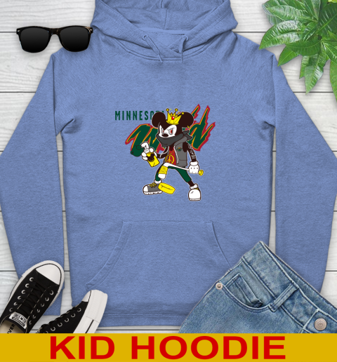 Minnesota Wild NHL Hockey Mickey Peace Sign Sports Youth Hoodie 12