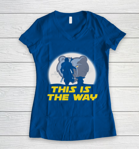 Memphis Grizzlies NBA Basketball Star Wars Yoda And Mandalorian This Is The Way Women's V-Neck T-Shirt 7
