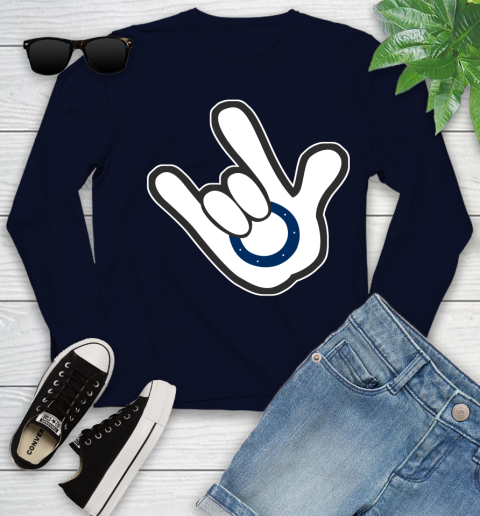 Indianapolis Colts NFL Football Mickey Rock Hand Disney Youth Long Sleeve 3