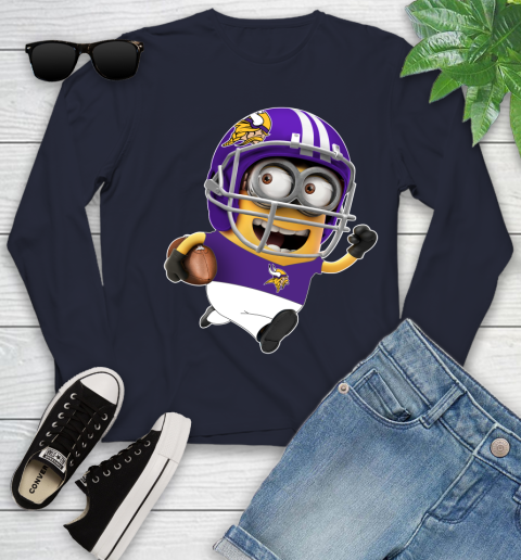 NFL Minnesota Vikings Minions Disney Football Sports Youth Long Sleeve 3