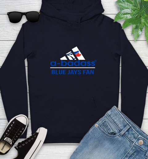MLB A Badass Toronto Blue Jays Fan Adidas Baseball Sports Youth Hoodie 3