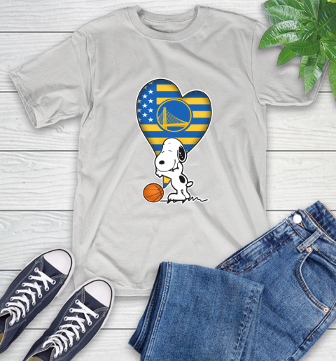 Golden State Warriors NBA Basketball The Peanuts Movie Adorable Snoopy T-Shirt