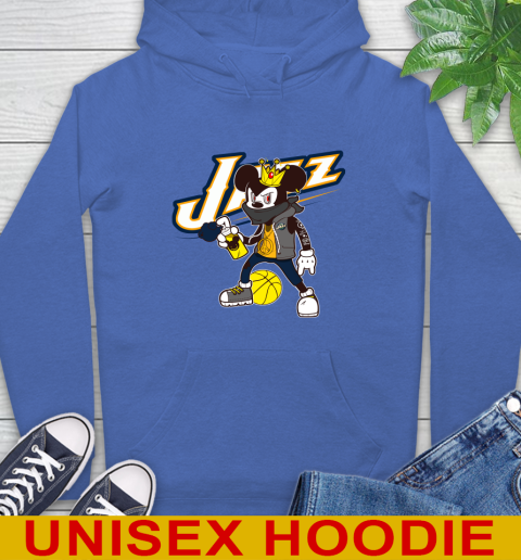 Utah Jazz NBA Basketball Mickey Peace Sign Sports Hoodie 9